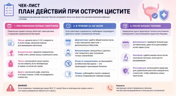 план действий при остром цистите